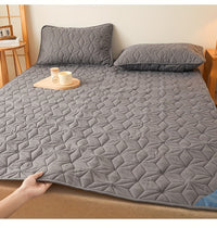 1pc Waterproof Mattress Pad Set, Dust & Stain Resistant, Soft Comfortable Bedding, Machine Washable, Polyester 100%, Polyurethane 100%, Woven, Active Printing, Ultrasonic Embossed, <3cm Thick, 80-85g Fabric Weight