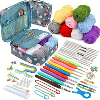 103/130pcs Knitting Crochet Hook Set Home Use Sewing Tool DIY Craft Crochet Knit Markers Needles Tools Weaving Accessories With Bag