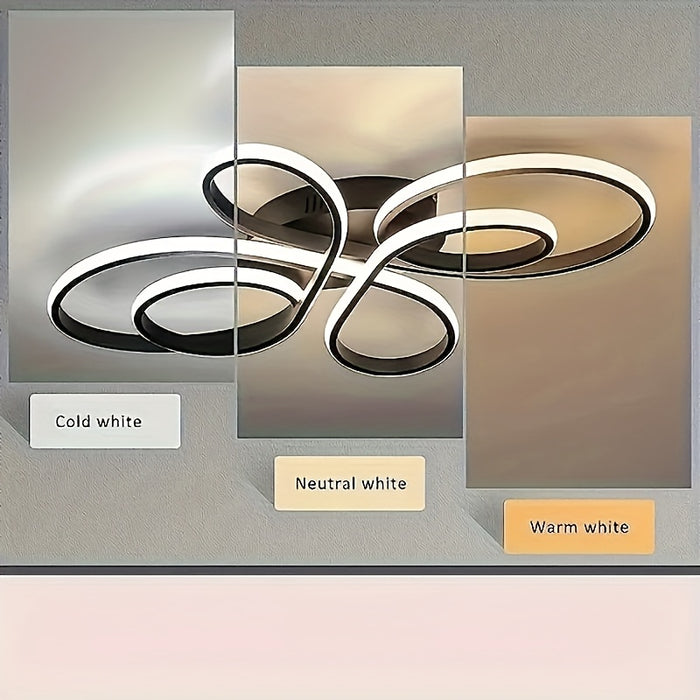 Modern LED Ceiling Light Fixture, Semi Flush Mount, Metal Double Layer Design, Adjustable Corridor Lighting, with Installation Hardware, for Bedroom, Bathroom, Kitchen, Stairs, Villa, Restaurant - Creative Minimalist Luxury W