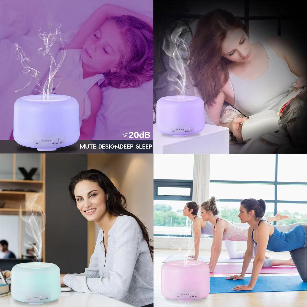 1pc 500ml/17.6oz Aromatherapy Humidifier with Remote Control and LED Light for Home - Enhance Your Mood and Health with Essential Oils