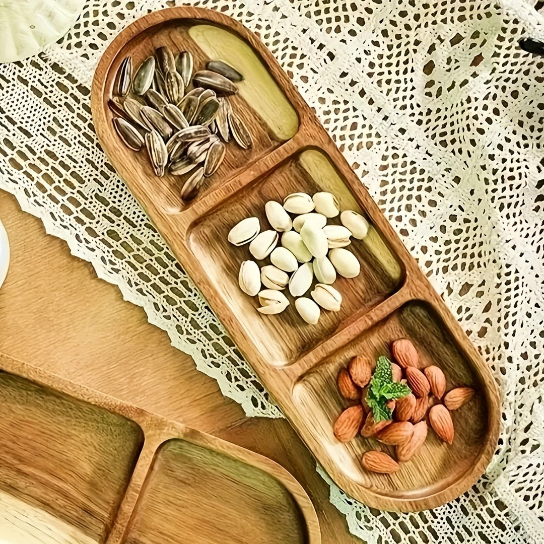 Versatile Jujube Wood Tray - Oval-Shaped, Perfect for Snacks, Cakes, Bread, Fruits, And Tea - an Ideal Choice for Home Kitchens, Parties, And Afternoon Tea.