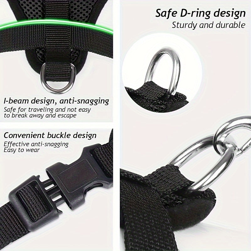 Dog Harnesses Leash, Mesh Cloth Pet Collars