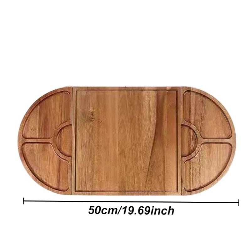 Versatile Wooden Serving Platter - Perfect for Steak, Cheese & Fruit | Ideal for Christmas Parties & Holiday Dinners | Durable Kitchen Cutting Board Included