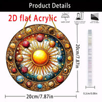 Cosmic Sun Catcher, 2D Flat Acrylic Planet Pendant