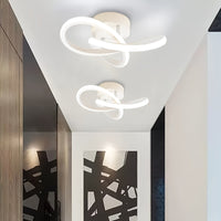 Modern LED Ceiling Light, Adjustable Color Temperature, Metal, for Living Room, Kitchen, Bedroom, Balcony, Indoor Use, Hardwired, 85V-265V, White/Black