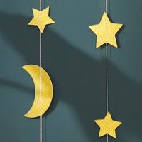 1pc 4m Ramadan Star Moon Pull Flower Pendant Pull Flag Party Decoration Scene Wall Arrangement