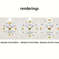 Acrylic Silent Wall Clock 3D Frameless Wall Decoration Sticker