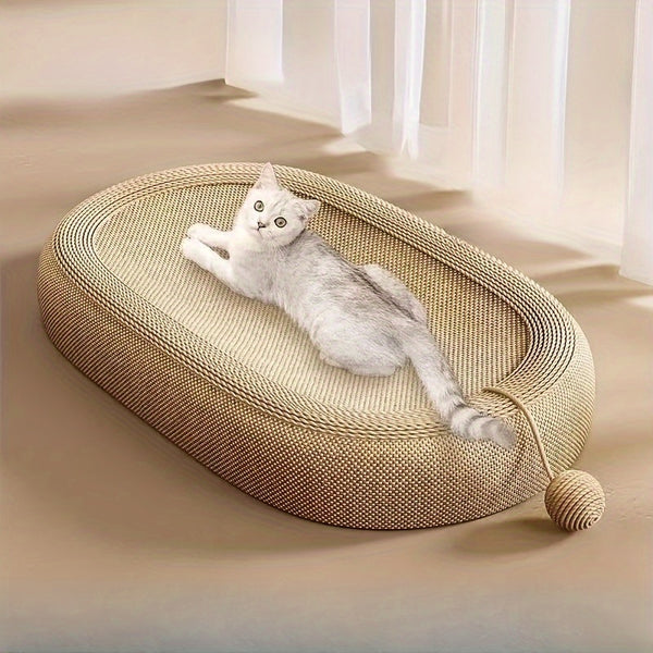 1/2pcs Solid Oval Scratching Pole-Durable Sisal Hemp Rope Structure, Warm and Interesting Cat Toy, Perfect Healthy Scratching Experience/Christmas/Autumn and Winter Season/Gift