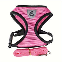 Dog Harnesses Leash, Mesh Cloth Pet Collars