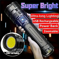 Ultra-Bright LED Flashlight, 1200 Lumen Aluminum Alloy, 800m Range