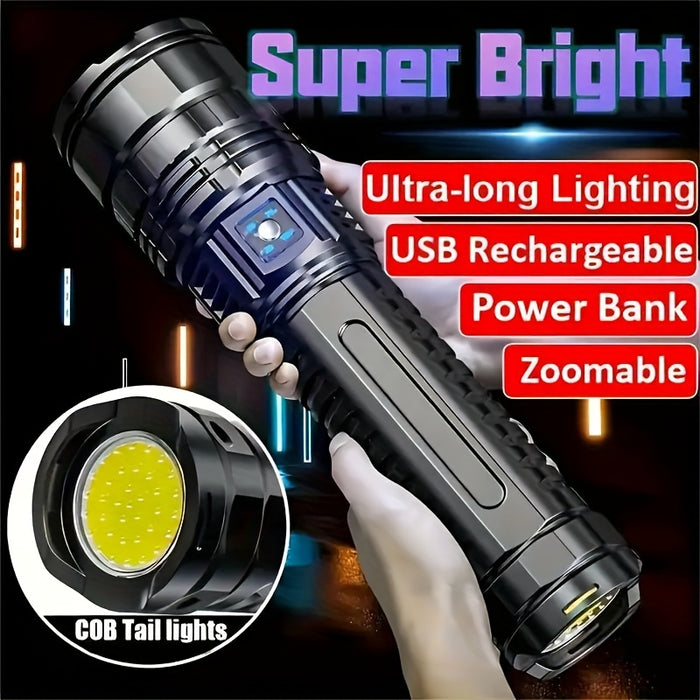 Ultra-Bright LED Flashlight, 1200 Lumen Aluminum Alloy, 800m Range