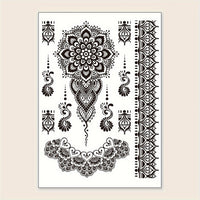 STARTTOOS Black Lace Floral Temporary Tattoo Stickers - Waterproof, Realistic Finger & Wrist Designs for a Chic Look