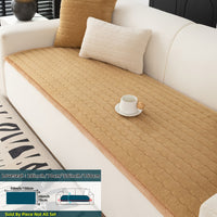 1pc Contemporary Thick Suede Sofa Pad, Machine Washable, Pet Friendly, Polyester 100%, Short Plush, Quilted Design, No Printing, Compatible with Armchair, Loveseat, 3-Seater, 4-Seater, Sectional Sofas, 250-300 g/㎡ - Ideal f