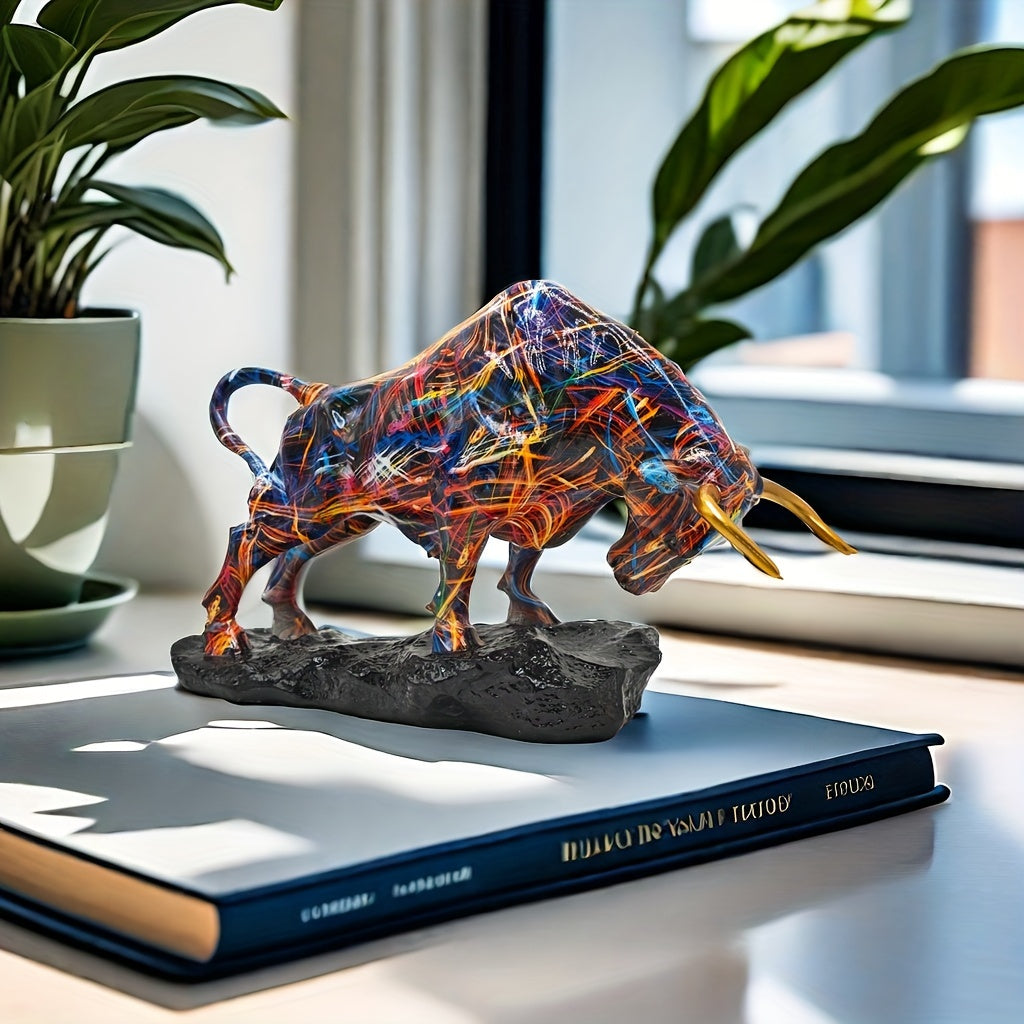 Resin Wall Street-Inspired Charging Bull Statue