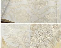 3D Embossed Self-Adhesive Wallpaper, Floral Pattern