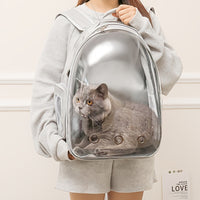 Large Capacity Cat Backpack, Transparent Pet Carrier with Breathable Design