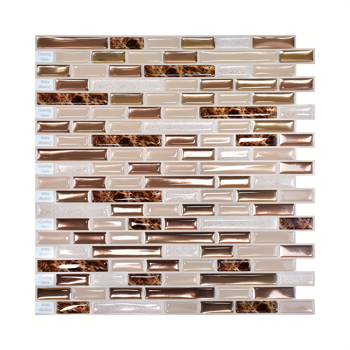 Shinyhome Peel and Stick Backsplash, 3D Mosaic Tile Stickers - 10-Piece