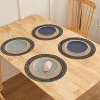 4-Pack Vintage Golden Round Placemats, 38.1cm Polyester Non-Slip Washable Table Mats for Home, Kitchen, Banquet, Party Dining Decor