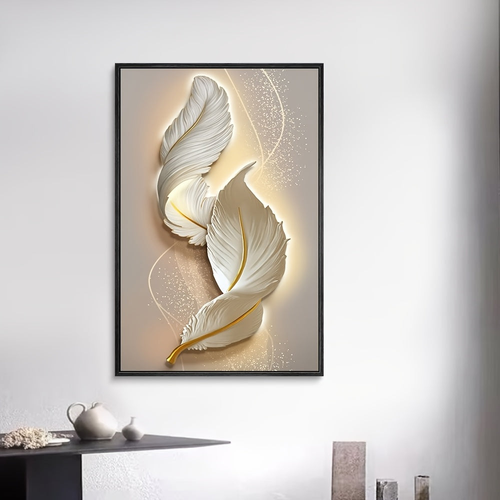 Modern Abstract Feather Line Canvas Art, 79.76x119.99cm