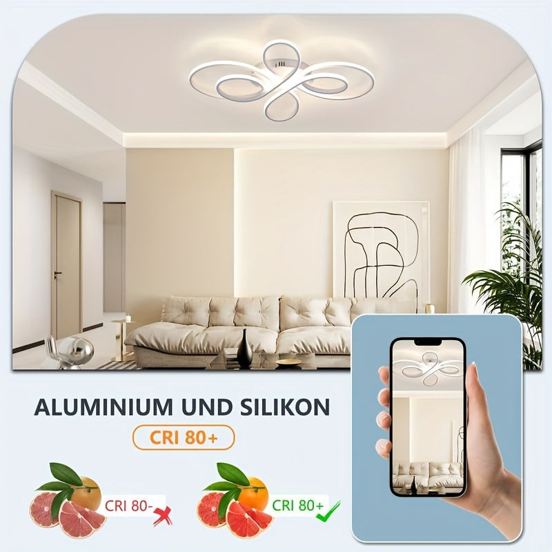 LED Ceiling Lamp Ceiling Light Living Room - Living Room Lamp White Modern Design 60W Butterfly-Shaped Ceiling Lighting for Bedroom Dining Room Study