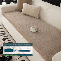 1pc Contemporary Thick Suede Sofa Pad, Machine Washable, Pet Friendly, Polyester 100%, Short Plush, Quilted Design, No Printing, Compatible with Armchair, Loveseat, 3-Seater, 4-Seater, Sectional Sofas, 250-300 g/㎡ - Ideal f