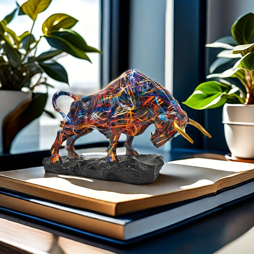 Resin Wall Street-Inspired Charging Bull Statue