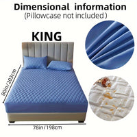 1pc Layered Solid Color Waterproof Mattress Protector (Without Pillowcase And Pillow Insert) Soft And Comfortable Mattress Cover Bedroom Guest Room Bedding Waterproof Mattress Protector Room Bedspread Non-slip All-inclusive P