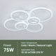 Modern 6-Ring LED Ceiling Light Fixture, Dimmable Flush Mount Indoor Lighting with Remote Control, Minimalist Design for Living Room, Bedroom, Office, Kitchen - 85V-265V Hardwired LED Lights