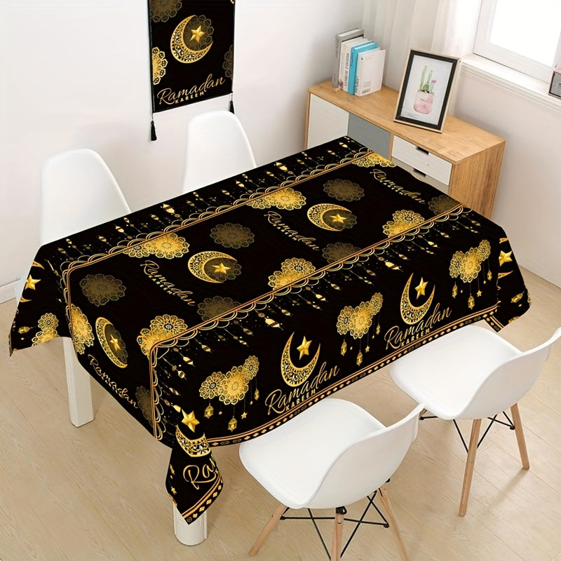 1pc Ramadan Themed Disposable Plastic Tablecloth -  130x220cm