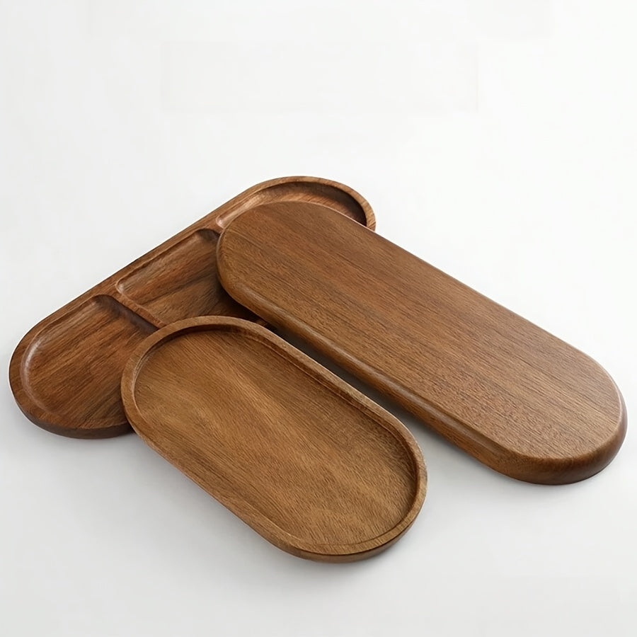 Versatile Jujube Wood Tray - Oval-Shaped, Perfect for Snacks, Cakes, Bread, Fruits, And Tea - an Ideal Choice for Home Kitchens, Parties, And Afternoon Tea.