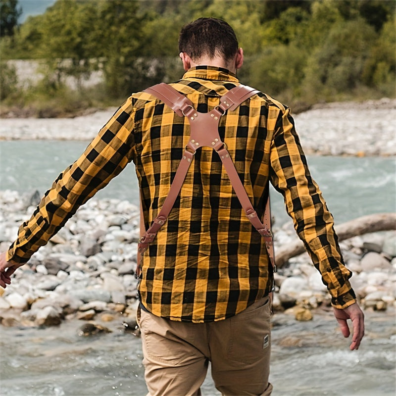 Leather Dual Camera Harness, Professional Photographer Adjustable Shoulder Straps