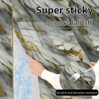 Marble Pattern Self-Adhesive Wallpaper, Detachable Foam Aluminium Backed Sticker