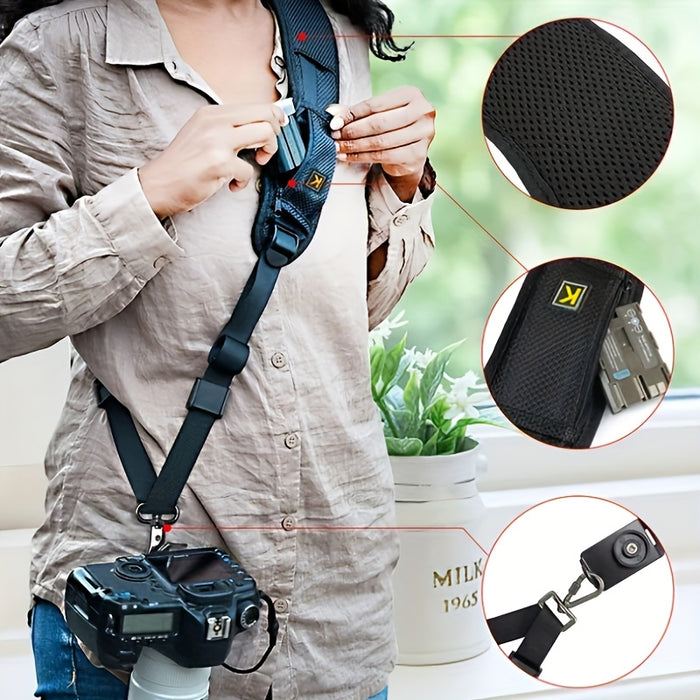 Durable SLR Camera Strap with Quick Release Bottom Plate