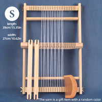 Wooden DIY Weaving Loom Kit, Handcraft Knitting Frame with Shuttle & Beaters, Yarn Weaving Tool for Tassel Tapestry & Carpet, No Electricity Required, Handmade Home Decor Craft Set