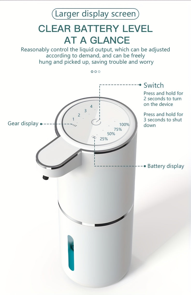 A 380Ml Bathroom Liquid Dispenser for Hand Soap, Featuring a Rechargeable, Wall-Mounted Automatic Sensor.