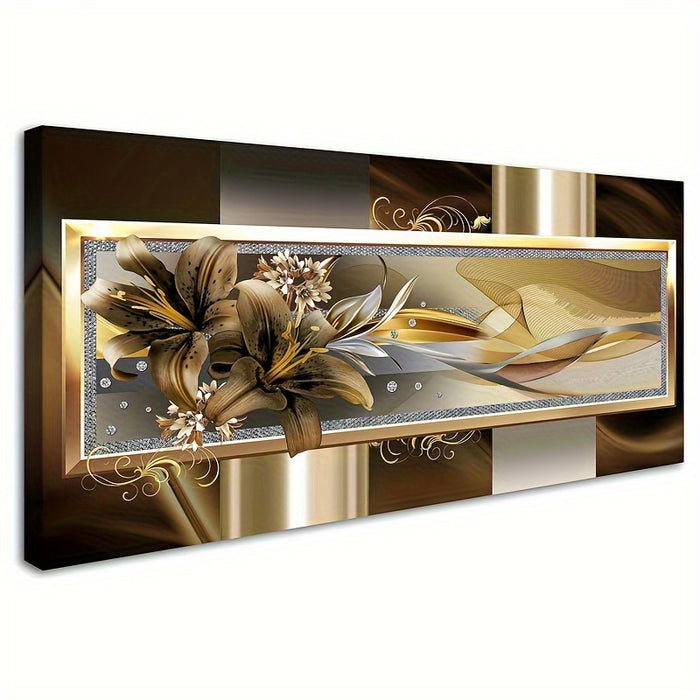 Landscape Canvas Wall Art - Yellow Orchid & Lily Abstract Floral