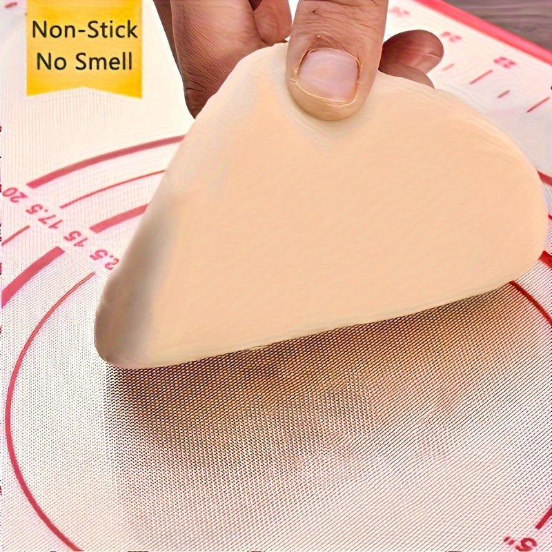 1pc Large Silicone Pastry Mat, Non-Stick Baking Mat for Pizza, Cakes, Dough, Kitchen Cooking, Grilling, Food-Safe Bakeware, Christmas Table Mat, Home Kitchen Essential