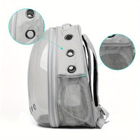 Large Capacity Cat Backpack, Transparent Pet Carrier with Breathable Design