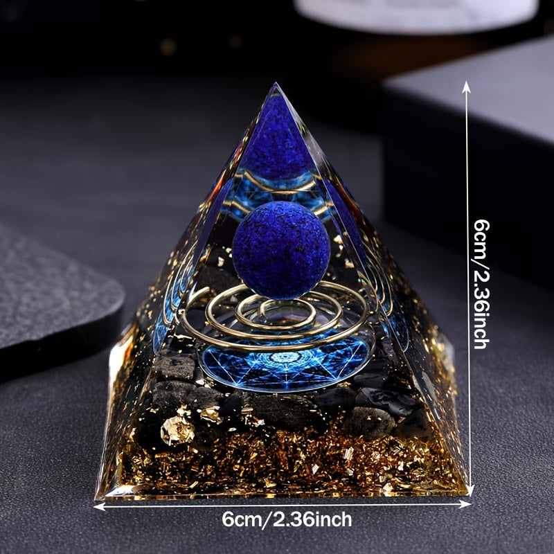 Lapis Lazuli Orgone Crystal Pyramid, Unique Gift Idea