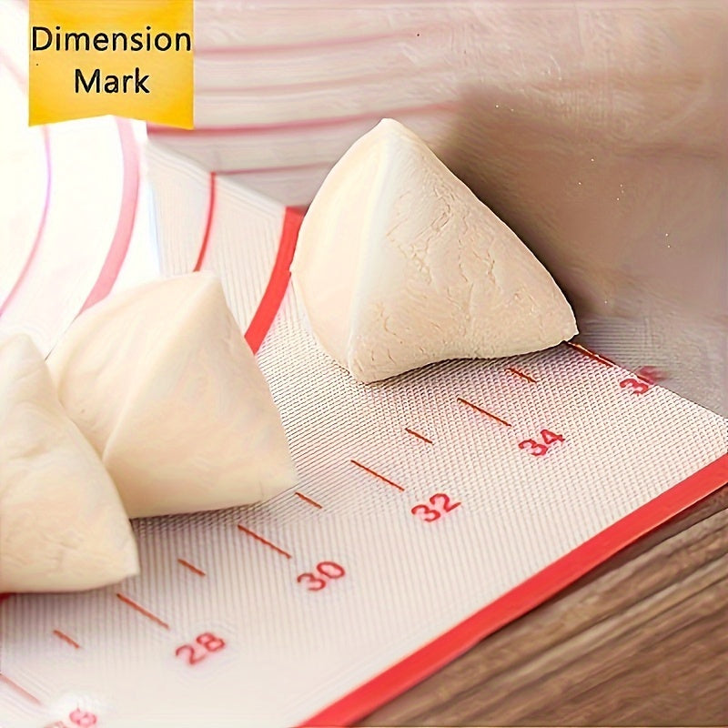 1pc Large Silicone Pastry Mat, Non-Stick Baking Mat for Pizza, Cakes, Dough, Kitchen Cooking, Grilling, Food-Safe Bakeware, Christmas Table Mat, Home Kitchen Essential