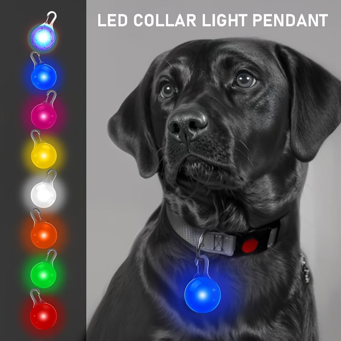 Bright LED Collar Light Pendant with Carabiner Clip-Setting Insulating Sheet