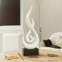 Modern Abstract Flame Glass Ball Sculpture