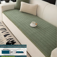 1pc Contemporary Thick Suede Sofa Pad, Machine Washable, Pet Friendly, Polyester 100%, Short Plush, Quilted Design, No Printing, Compatible with Armchair, Loveseat, 3-Seater, 4-Seater, Sectional Sofas, 250-300 g/㎡ - Ideal f