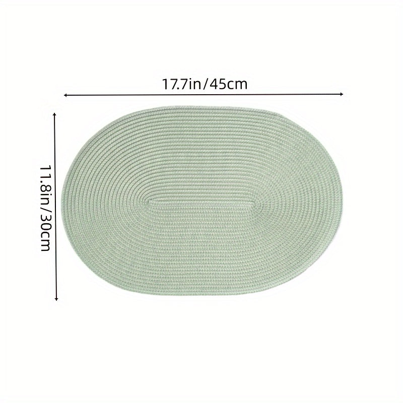 4-Pack European Style Oval Placemats, Heat-Resistant Table Mats, American New Style Tablecloth Mats, Hand Wash Only, Rectangular, Non-Woven Fabric, Polypropylene & Polyester Filling, 44.96X29.97 cm