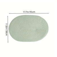 4-Pack European Style Oval Placemats, Heat-Resistant Table Mats, American New Style Tablecloth Mats, Hand Wash Only, Rectangular, Non-Woven Fabric, Polypropylene & Polyester Filling, 44.96X29.97 cm