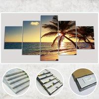 Wooden Framed Canvas, Island Scenery - 5pcs