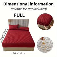 1pc Layered Solid Color Waterproof Mattress Protector (Without Pillowcase And Pillow Insert) Soft And Comfortable Mattress Cover Bedroom Guest Room Bedding Waterproof Mattress Protector Room Bedspread Non-slip All-inclusive P