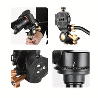 Pan-Tilt Head with Long Handle for Photography & Video, Smooth Damping Control