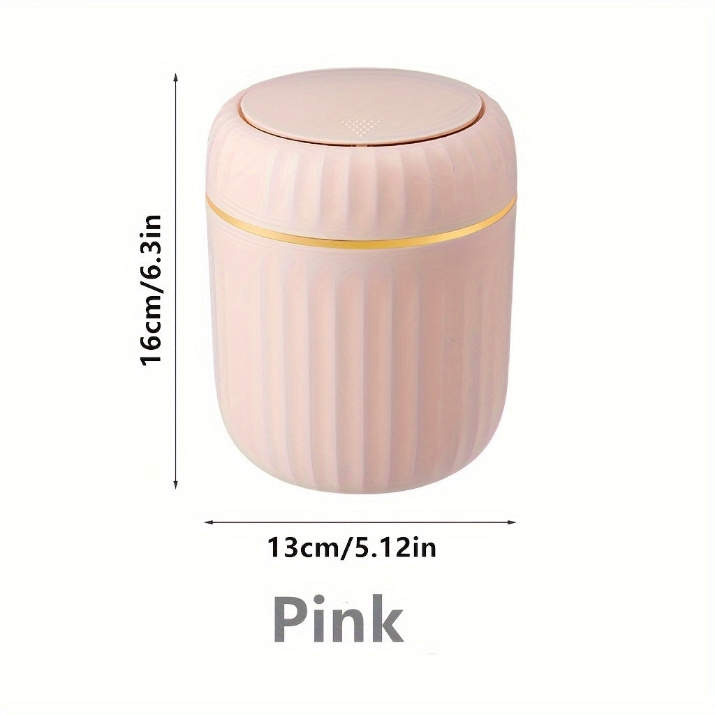 Press-Top Mini Trash Can - Durable PP Material, Compact Desktop Waste Basket