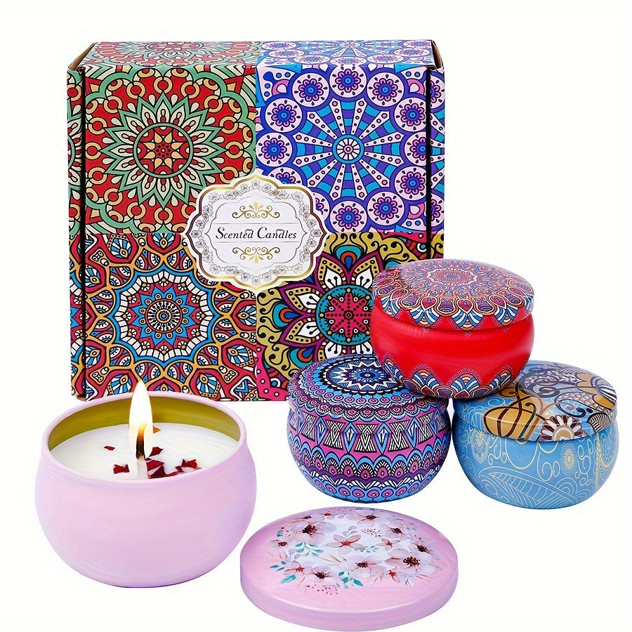 Soy Wax Aromatherapy Candles Set - 4pcs